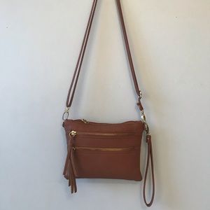 brown leather bag